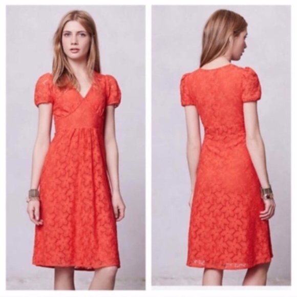 Leifnotes Anthropolgie Dogflora Midi Lace Dress - Picture 1 of 7